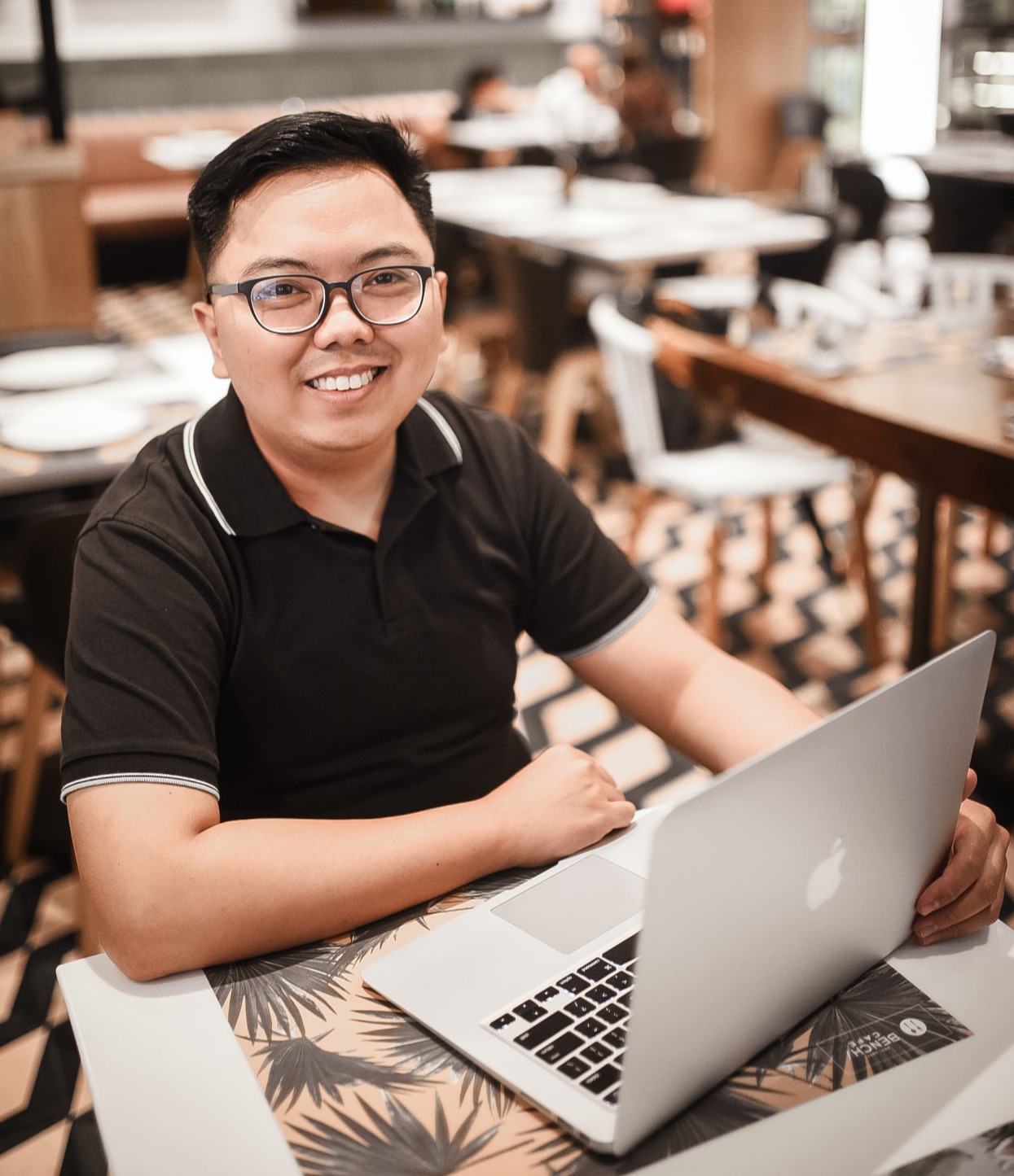 Picture of Marc with a MacBook Air